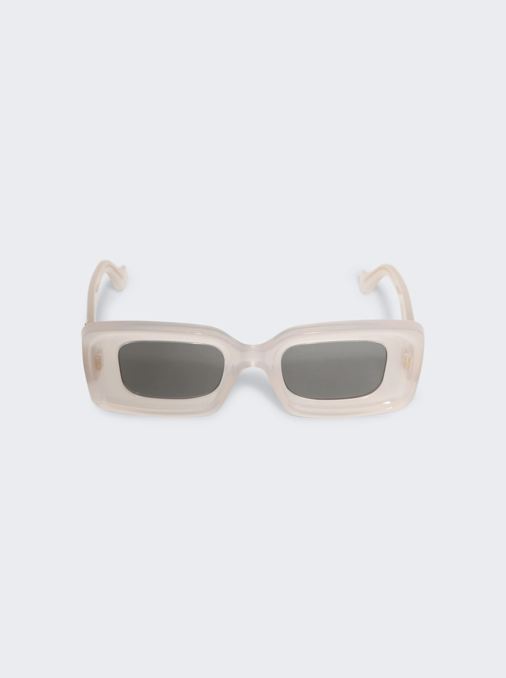 Rectangular Sunglasses Ivory And Smoke Mirror Lenses  | The Webster | The Webster