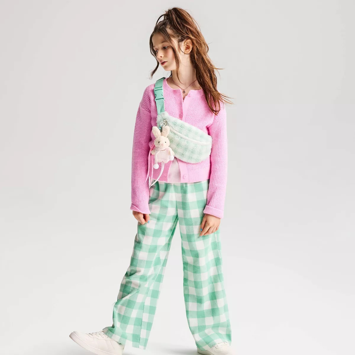 Girls' Gingham Flannel Pants - Cat & Jack\u2122 Cool Mint XS | Target