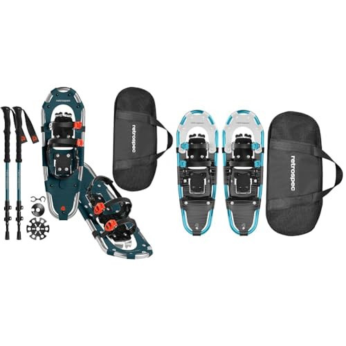 Retrospec Unisex Adult Snowshoe and Trekking Pole Bundle, Superior Blue & Drifter Snowshoe for Men & Women - Aluminum Frames & a Double-Rachet Binding System - Lightweight All Terrain Snow Shoes | Amazon (US)