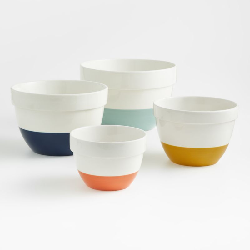 Maeve Dipped Ceramic Mixing Bowls, Set of 4 + Reviews | Crate & Barrel | Crate & Barrel