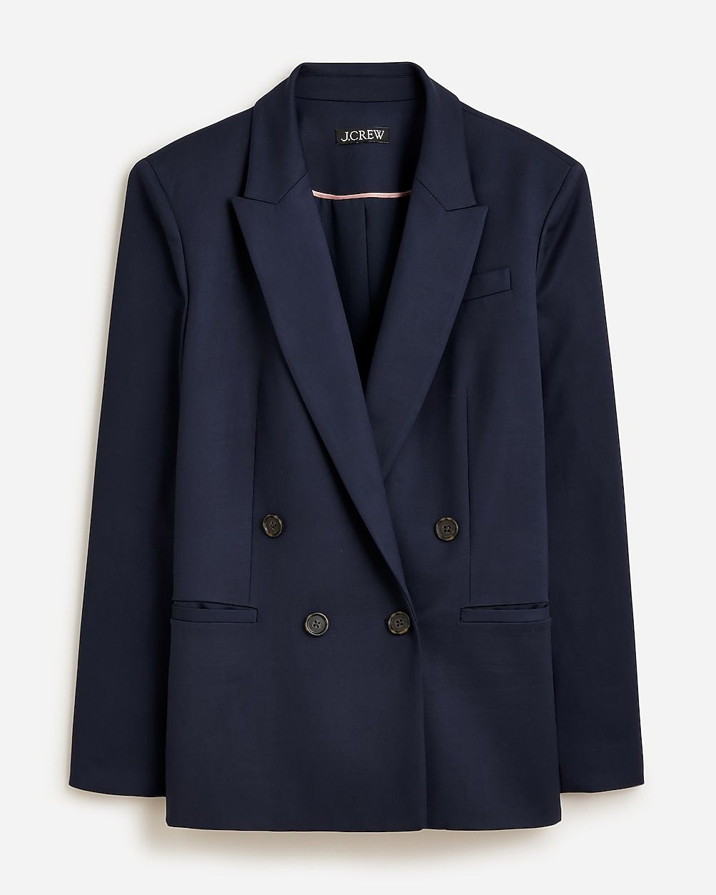 Tall relaxed double-breasted blazer in drapey twill | J.Crew US
