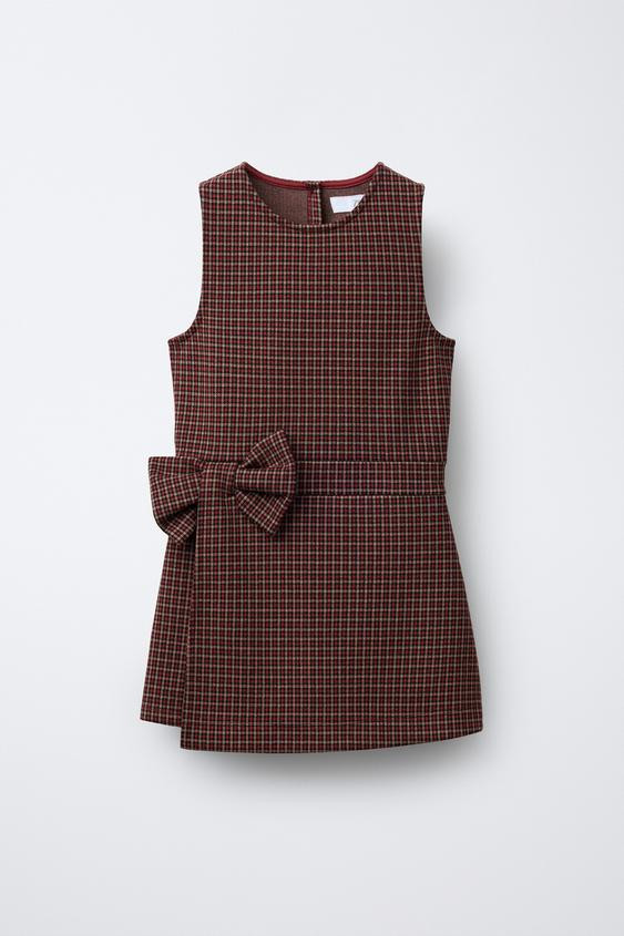 PLAID BOW SHORT JUMPSUIT | Zara US