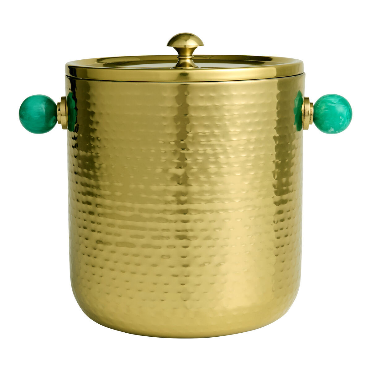 Gold Metal and Teal Resin Hammered Ice Bucket by World Market | World Market