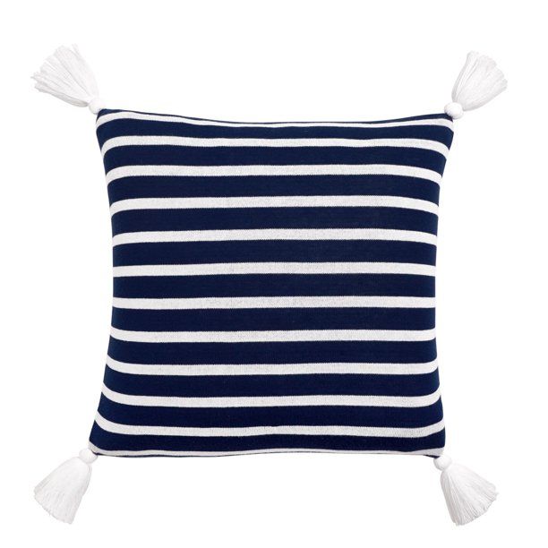 Gap Home Easy Stripe Knit Decorative Square Throw Pillow with Tassels, Gray, 18" x 18" - Walmart.... | Walmart (US)