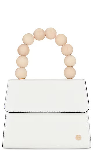 Caylee Wood Bead Handle Bag in White | Revolve Clothing (Global)