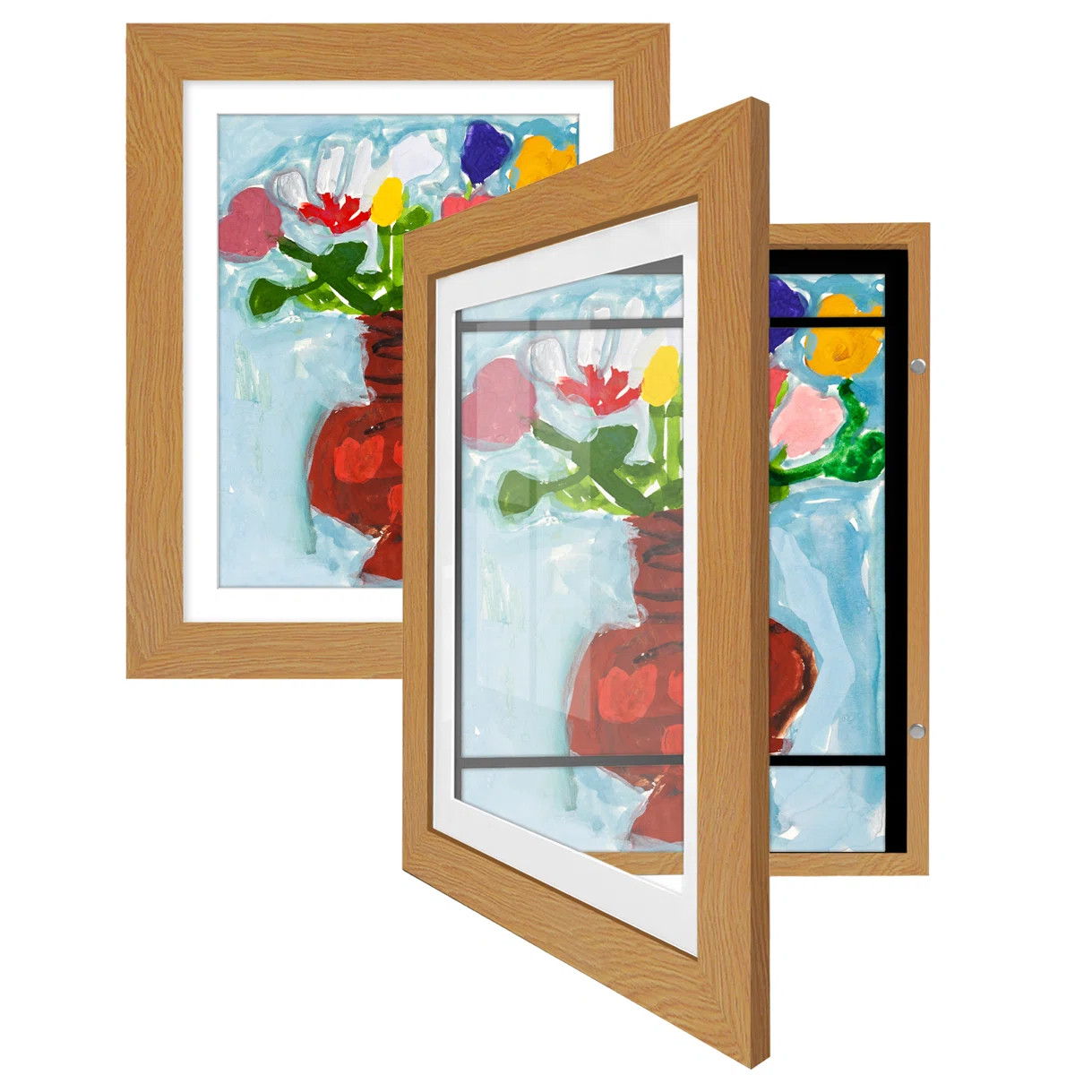 Wiedeman Kids Art Frame 10 x 12.5” with 8.5 x 11” Mat - Composite Wood with Glass (Set of 2) | Wayfair North America