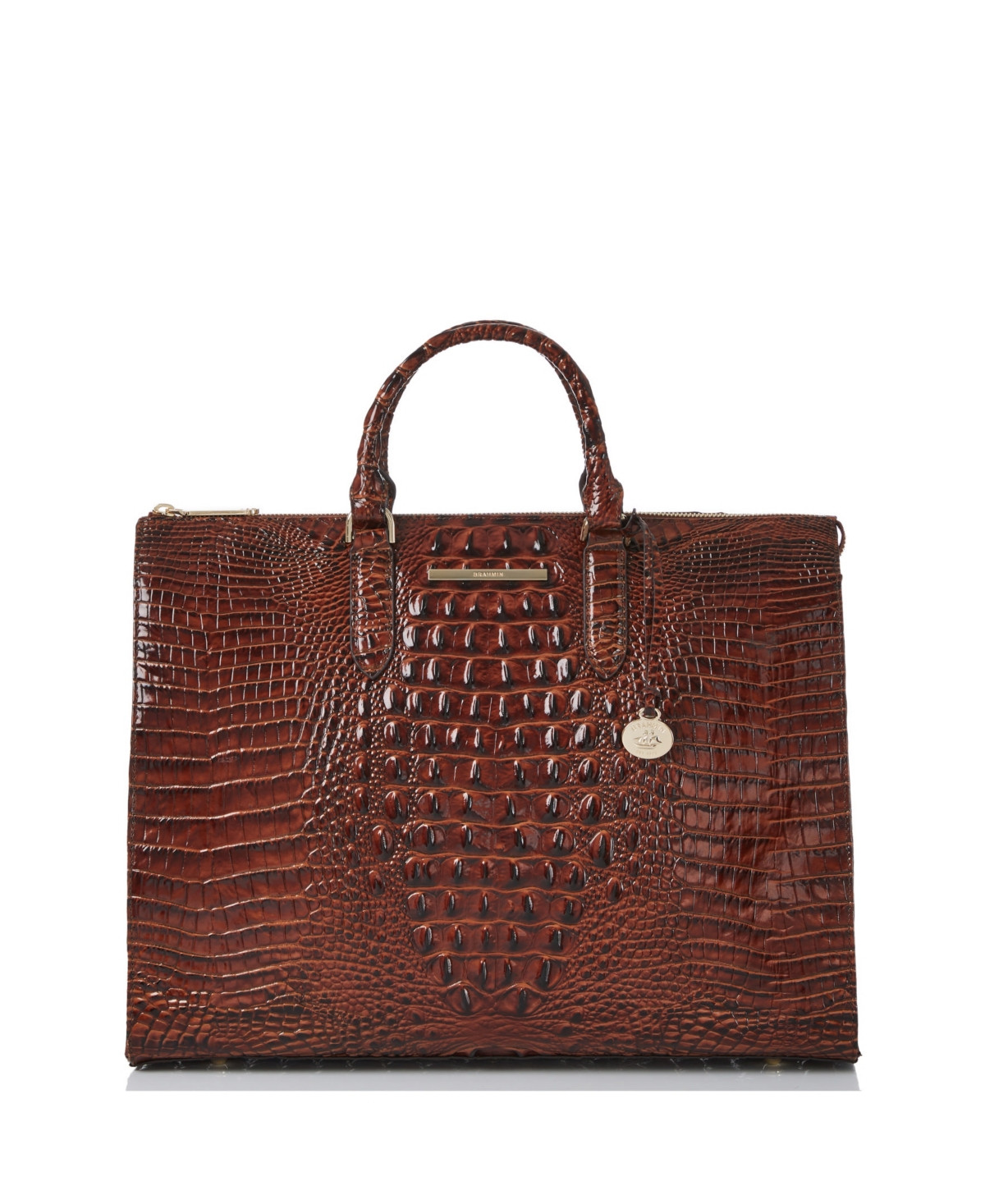 Brahmin Large Leather Business Tote - Pecan Melbourne | Macy's