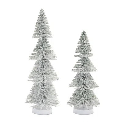 Flocked Bottle Brush Tree (Set of 2) | Wayfair North America