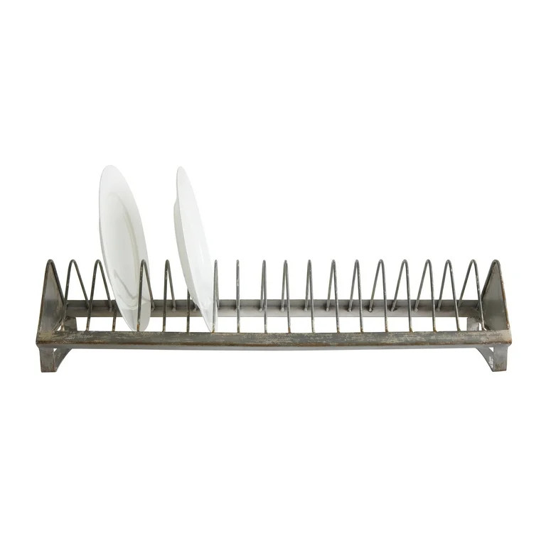 Woven Paths Metal 18 Plate Rack, Gray | Walmart (US)