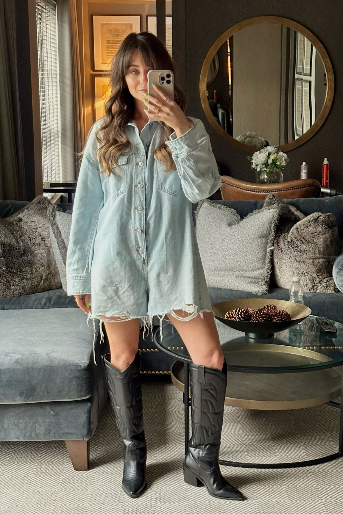 Cowboy boots and denim 