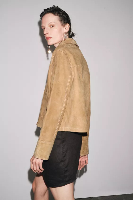 ZW COLLECTION LIMITED EDITION 100% SUEDE LEATHER JACKET | Zara US