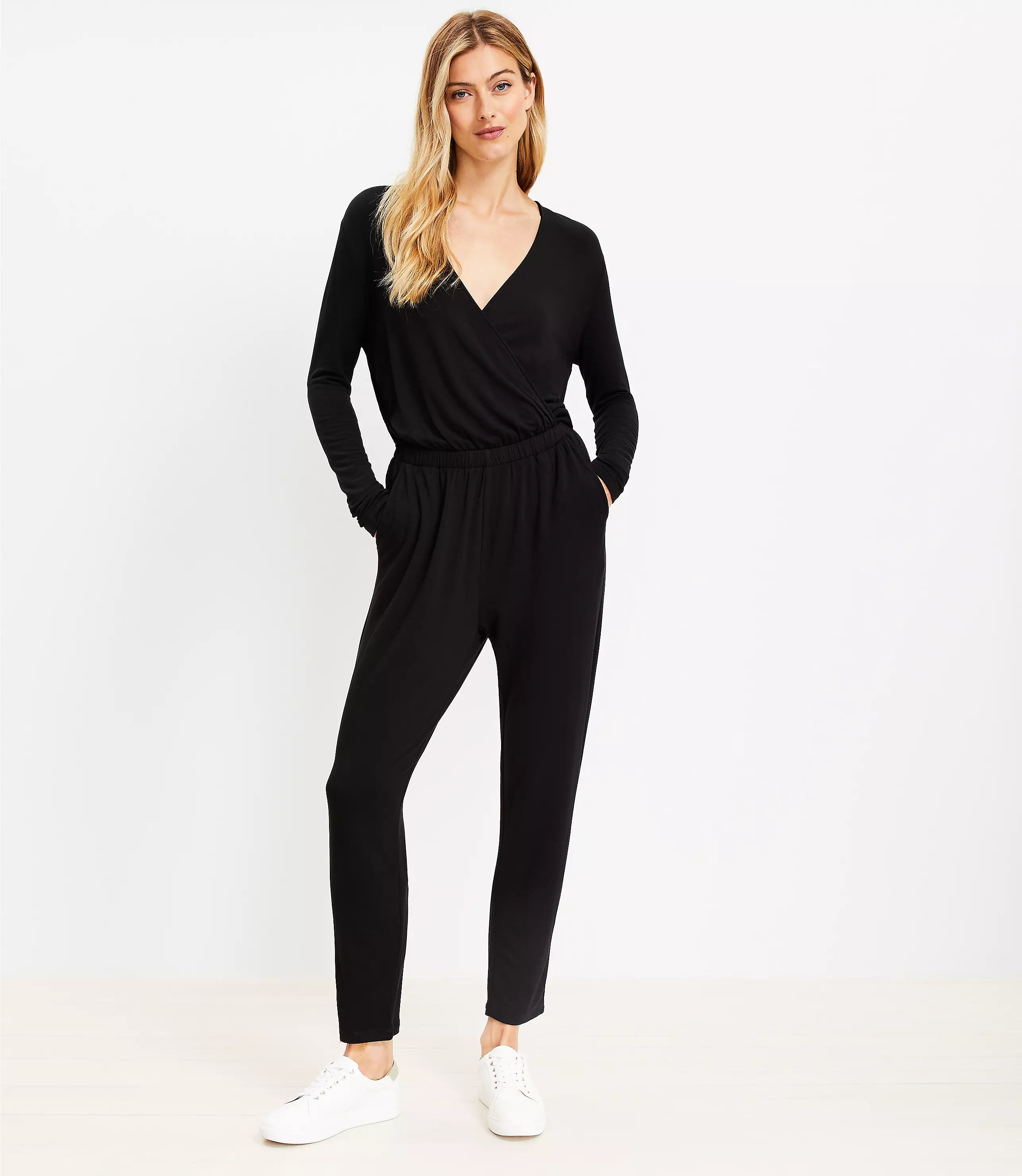 Lou & Grey Signature Soft blend Crossover Jumpsuit | LOFT