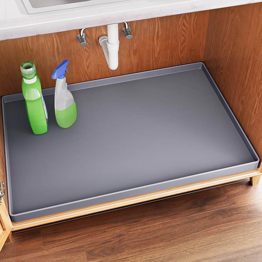 FLATO Waterproof Under Sink Mat 34" x 22" Shelf Liner for Kitchen and Bathroom, Cabinet Protector... | Amazon (US)