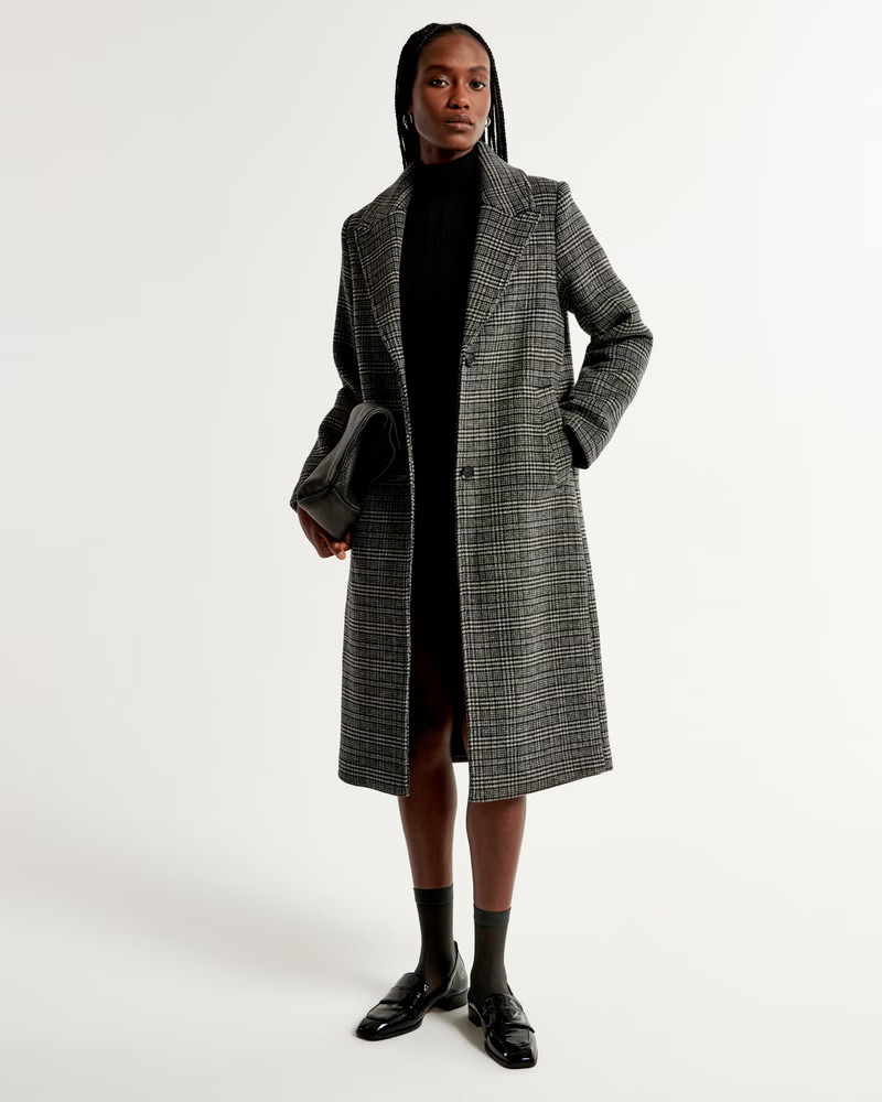 Women's Wool-Blend Tailored Topcoat | Women's Coats & Jackets | Abercrombie.com | Abercrombie & Fitch (US)