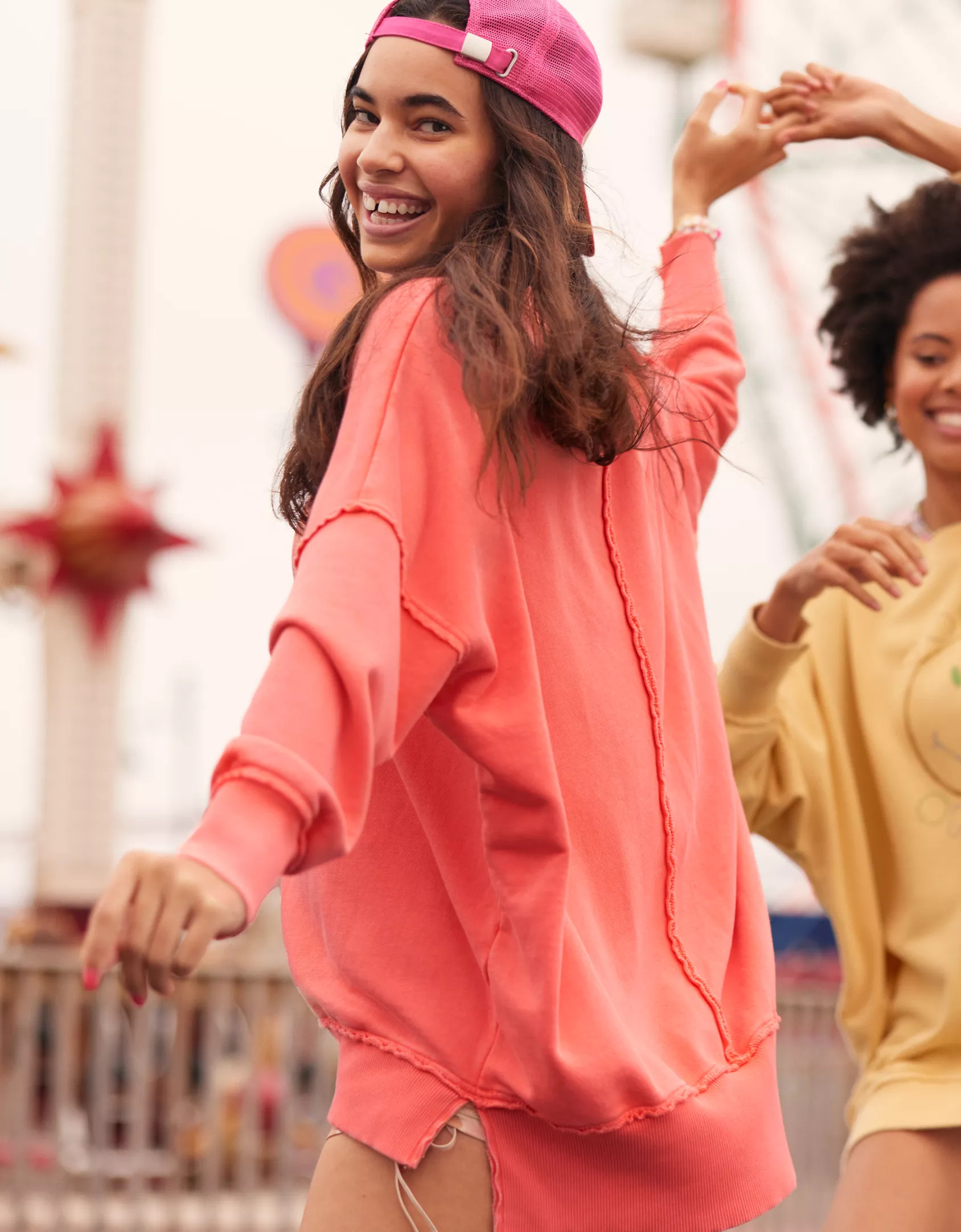 Aerie The Happiest Oversized Crew Sweatshirt | Aerie