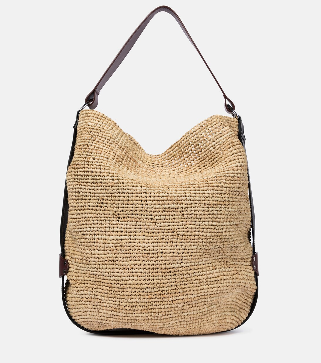 Bayia leather-trimmed raffia tote | Mytheresa (UK)