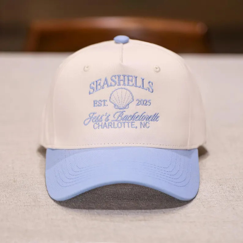 Custom Embroidered Seashell Trucker Hat Beach Bachelorette Trucker Hats Vintage Trucker Hat Girls... | Etsy (US)