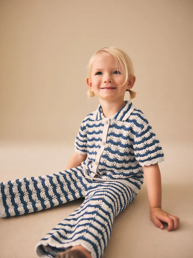 Navy Stripe Knitted Shirt and Trousers Set (3mths-10yrs) | Next US