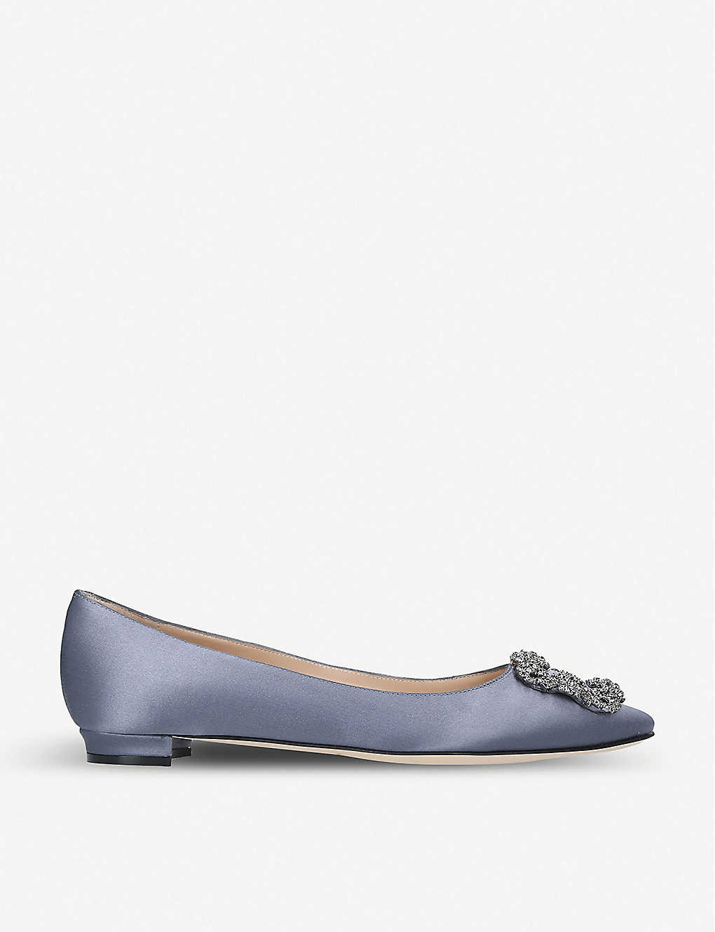 MANOLO BLAHNIK Hangisi satin flats | Selfridges