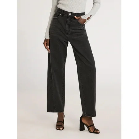Scoop Women s Mid Rise Barrel Leg Jeans Sizes 0-20 | Walmart (US)