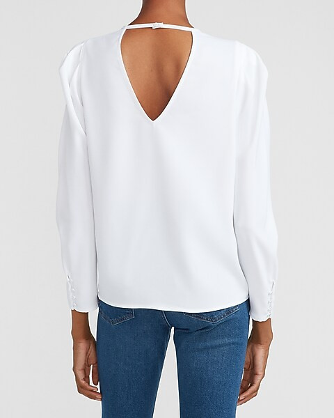 Pleated Puff Sleeve Top | Express