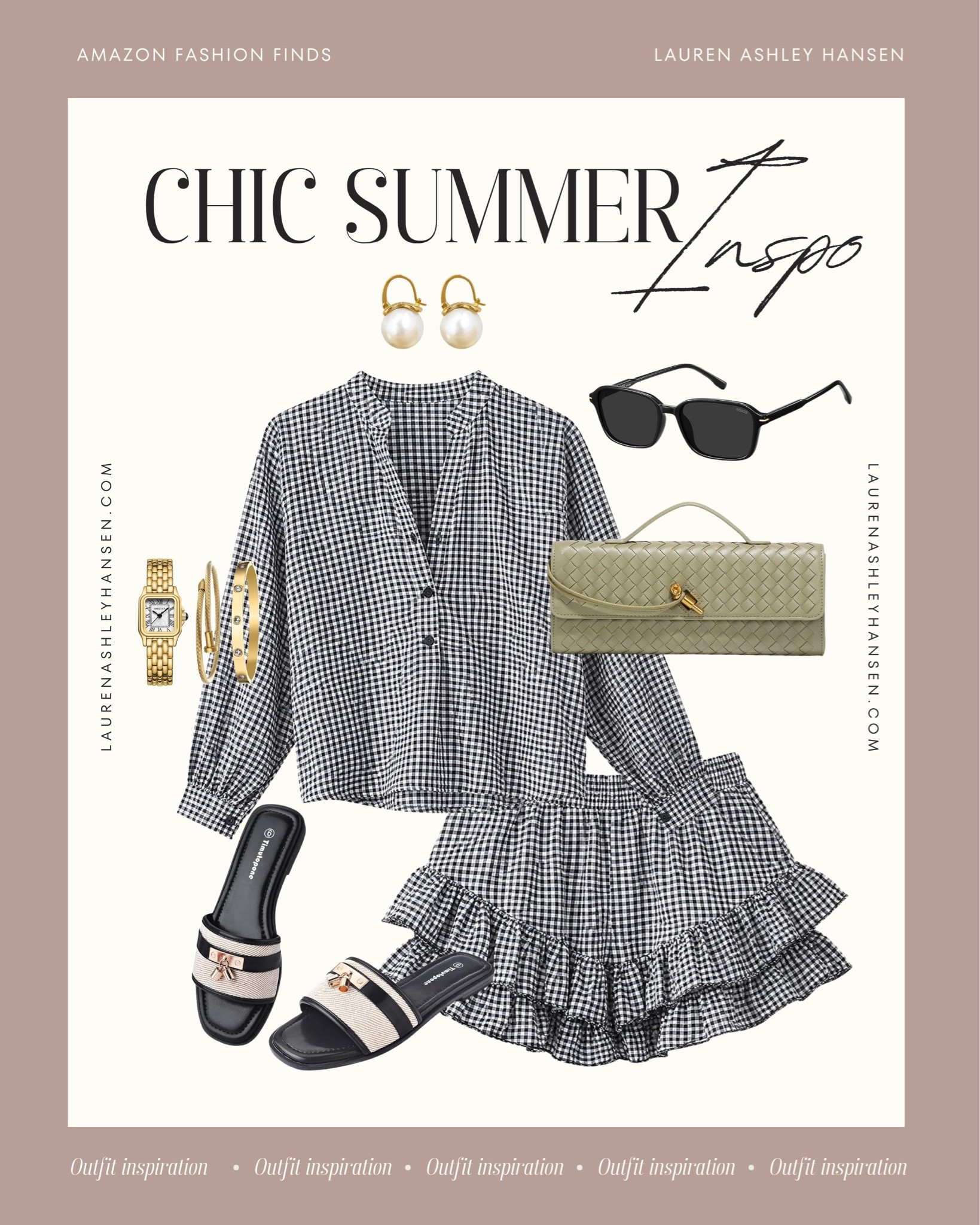 The cutest gingham summer set for those chillier days! I love how chic this outfit looks and feels, without the designer price tags! Perfect for brunch, date night, shopping, or coffee dates!

#LTKgrwm #LTKootd