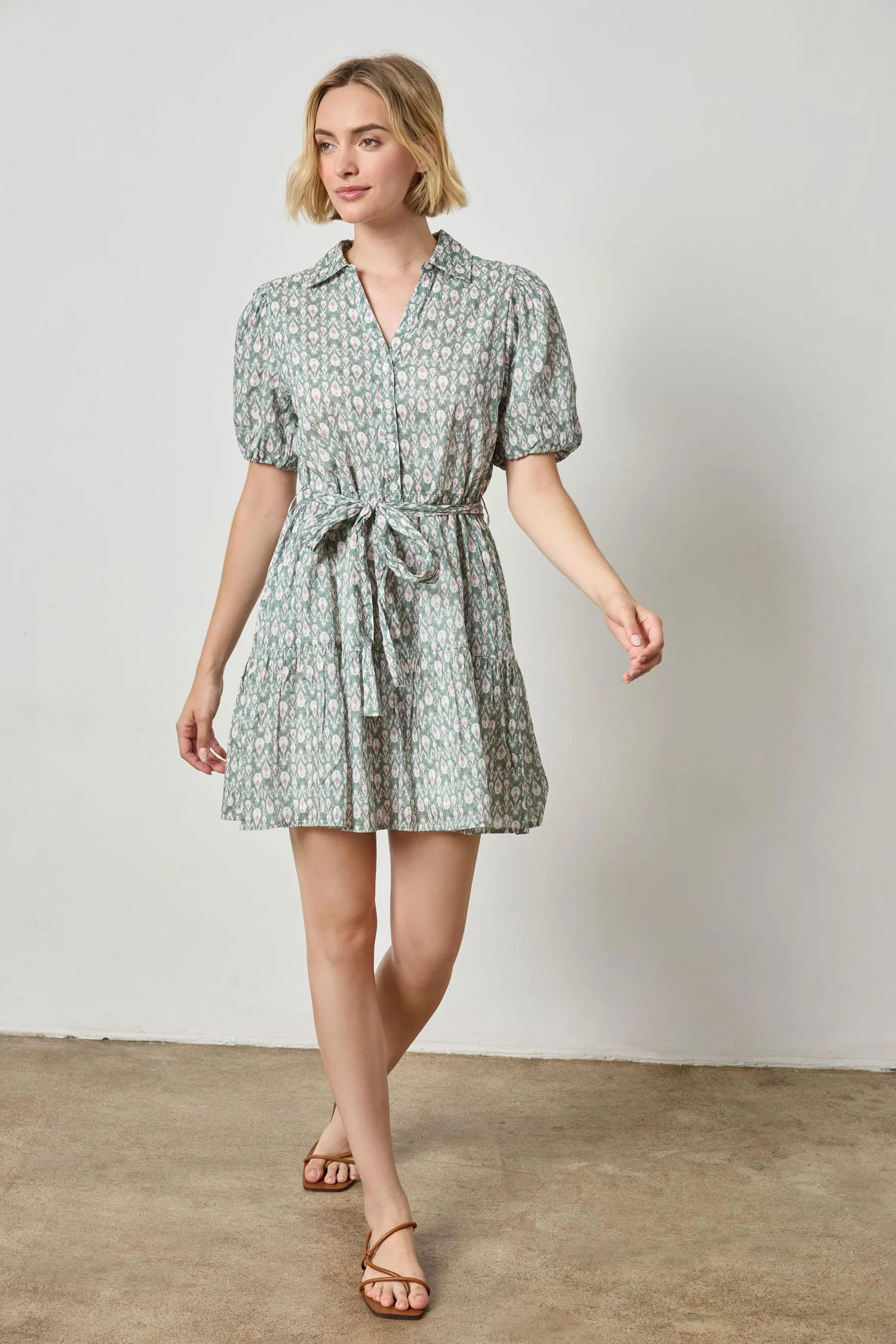 Short Sleeve Tiered Peplum Dress | Lilla P