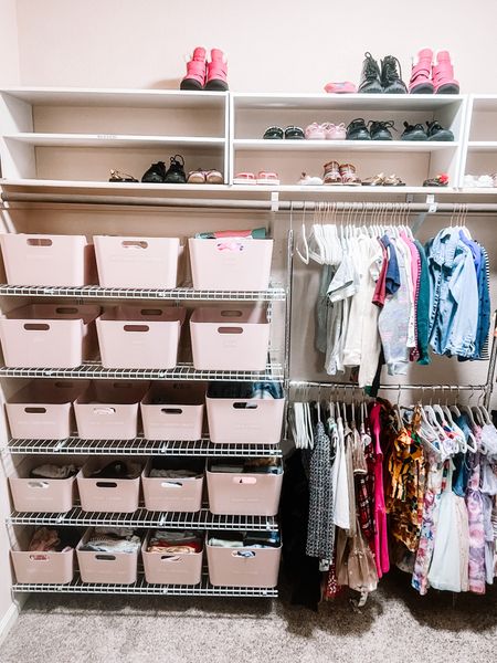 Little girl closet makeover! Added shelving, closet rod extenders, and shoe racks to create a space these 3 girls can grow into 💕

#LTKfamily #LTKhome #LTKkids