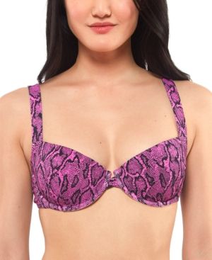 Jessica Simpson Snake Charmer Underwire Bikini Top Women's Swimsuit | Macys (US)