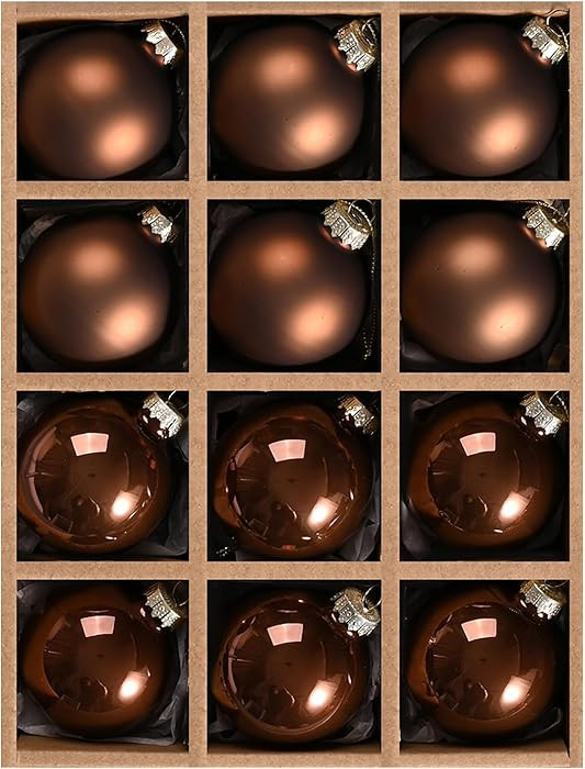 DN DECONATION Brown Glass Christmas Ball Ornaments, 2.36” Hanging Bulbs Ornaments for Christmas... | Amazon (CA)