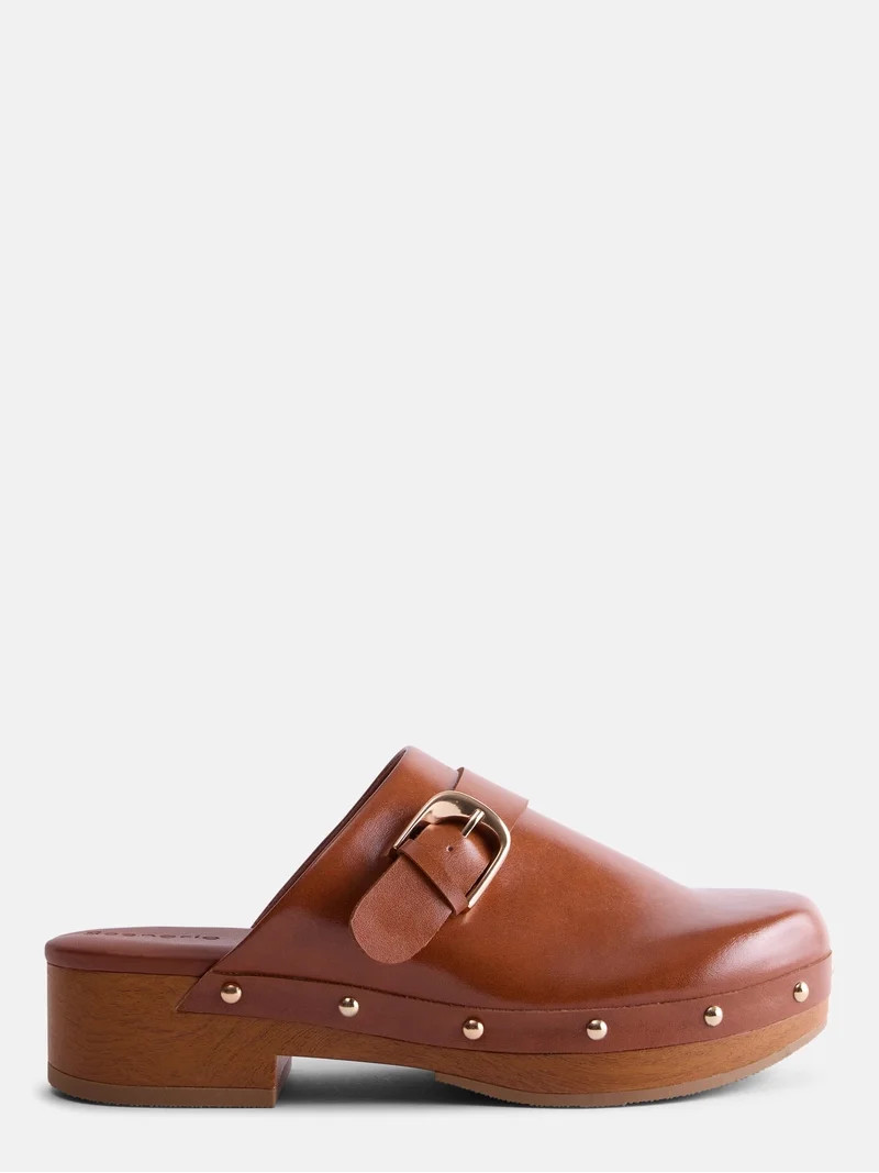 Scenario Women's Studded Faux Leather Platform Clogs | Walmart (US)