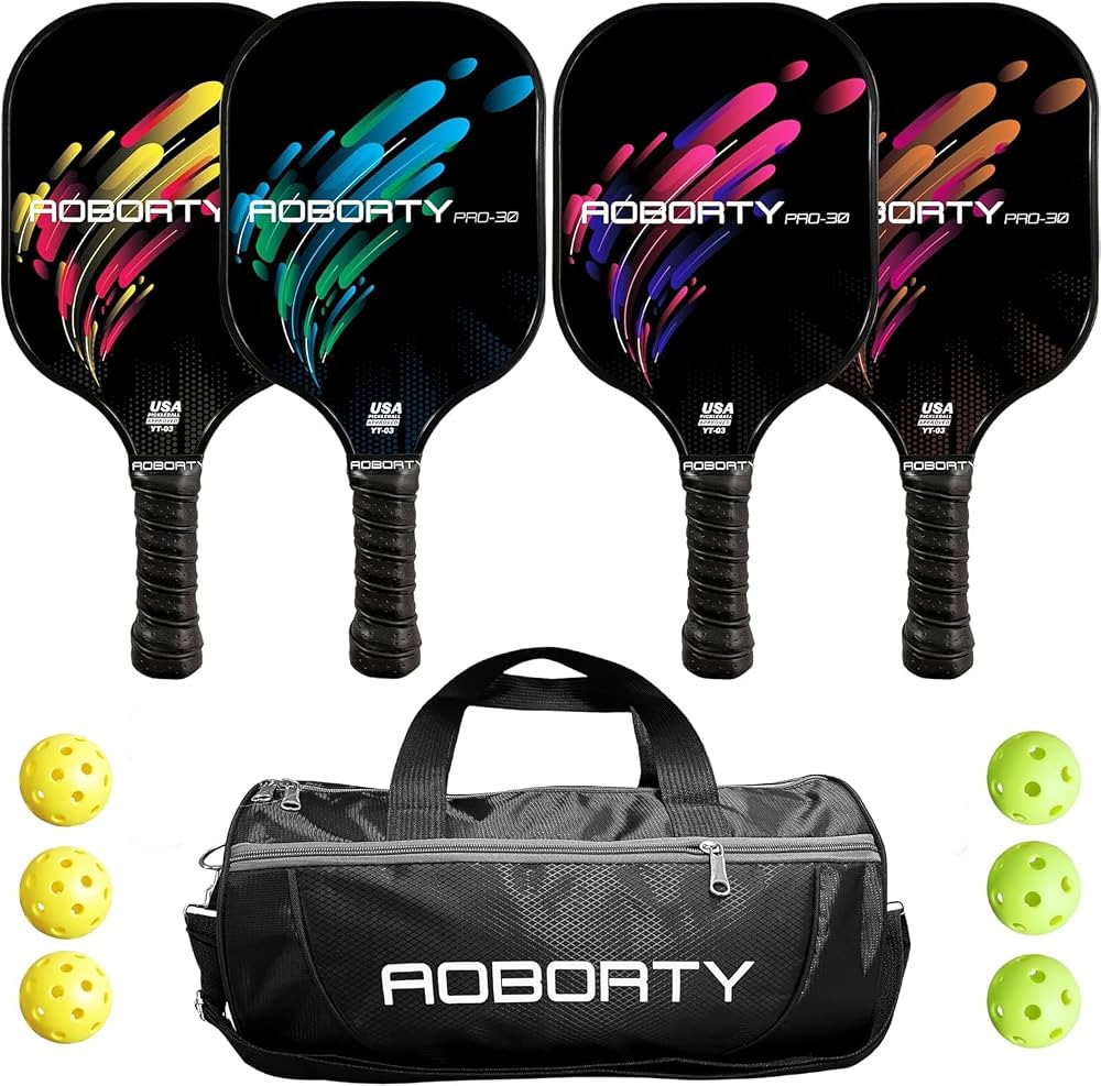 Pickleball Paddles 4 Pack - USAPA Light Graphite Premium Rackets Fiber Face & Polymer Honeycomb C... | Amazon (US)