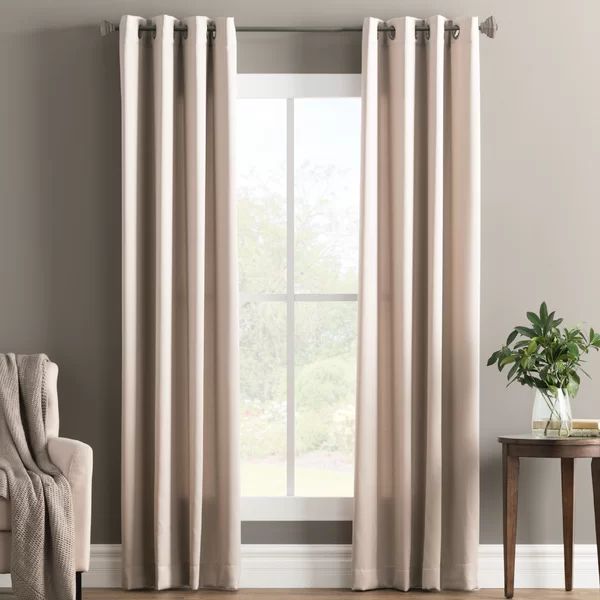 Wayfair Basics Solid Color Room Darkening Grommet Single Curtain Panel | Wayfair North America