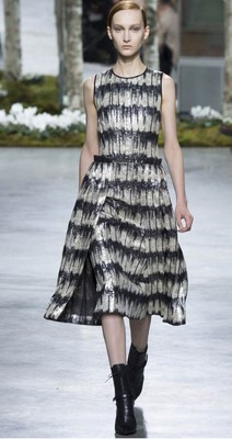 HUGO BOSS 2014 FW Runway Edition designed by Jason Wu Pleated Black Gold Dress 6  | eBay | eBay US