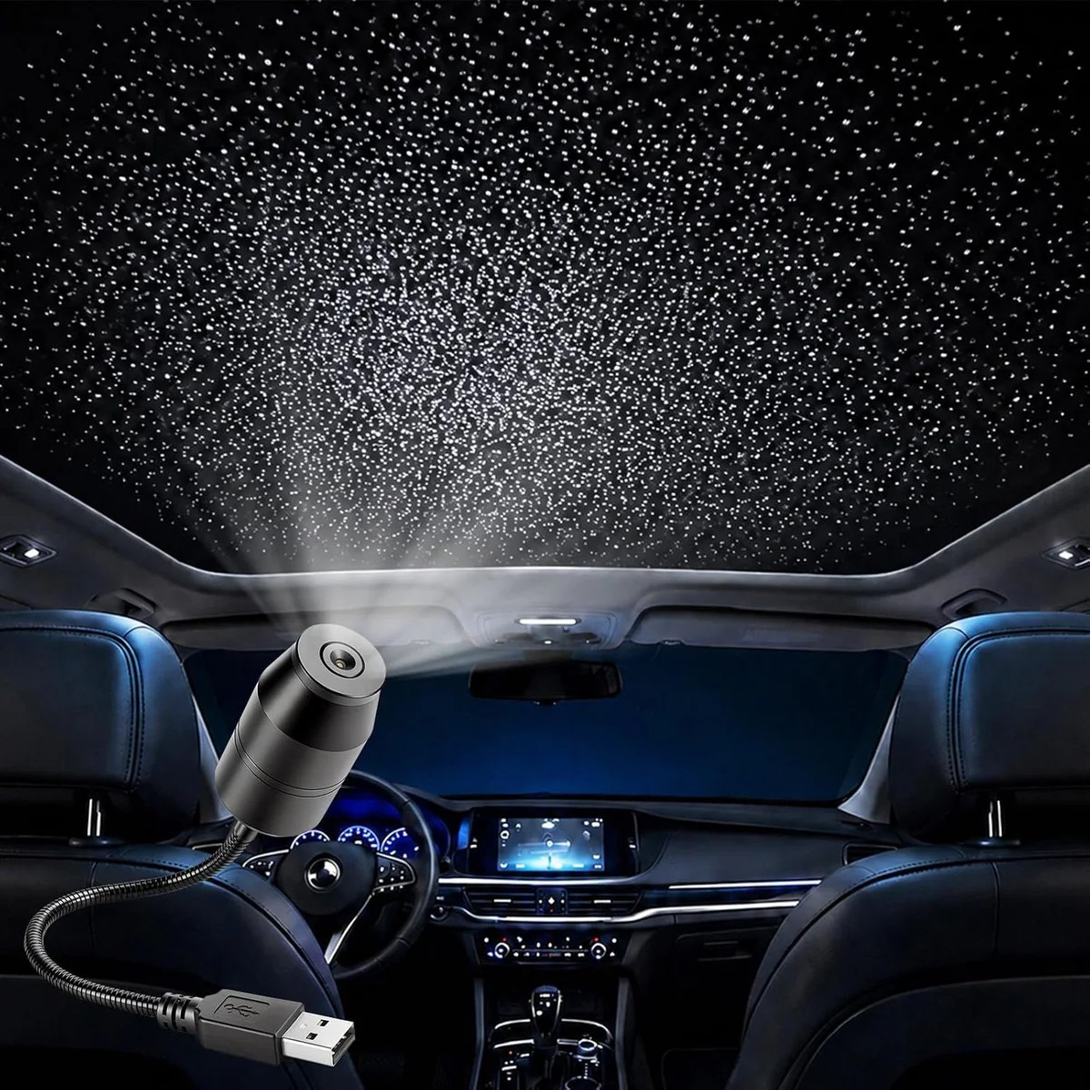 Pacrigo 2 Pack USB Galaxy Projector Night Light with 360 Degree Rotation and Flexible Gooseneck for Car Bedroom Living Room Starry Sky Decor | Lowe's