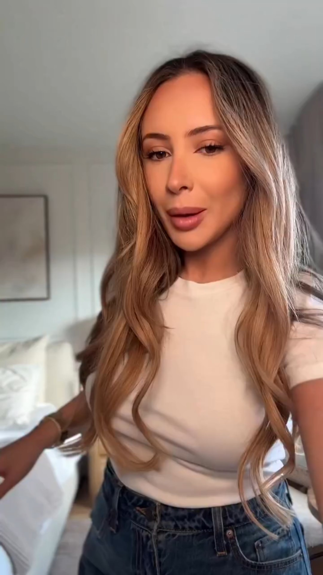 Found the perfect pair of jeans to take me from day to night ✨ The @levis Baggy Dad Barrel Jeans are my new go-to. Day look: a white tee + striped boyfriend button-up. Night look: swapped in a denim button-up for that double denim moment. All pieces are @levis and linked on my LTK 🤍  #LevisPartner#Levis