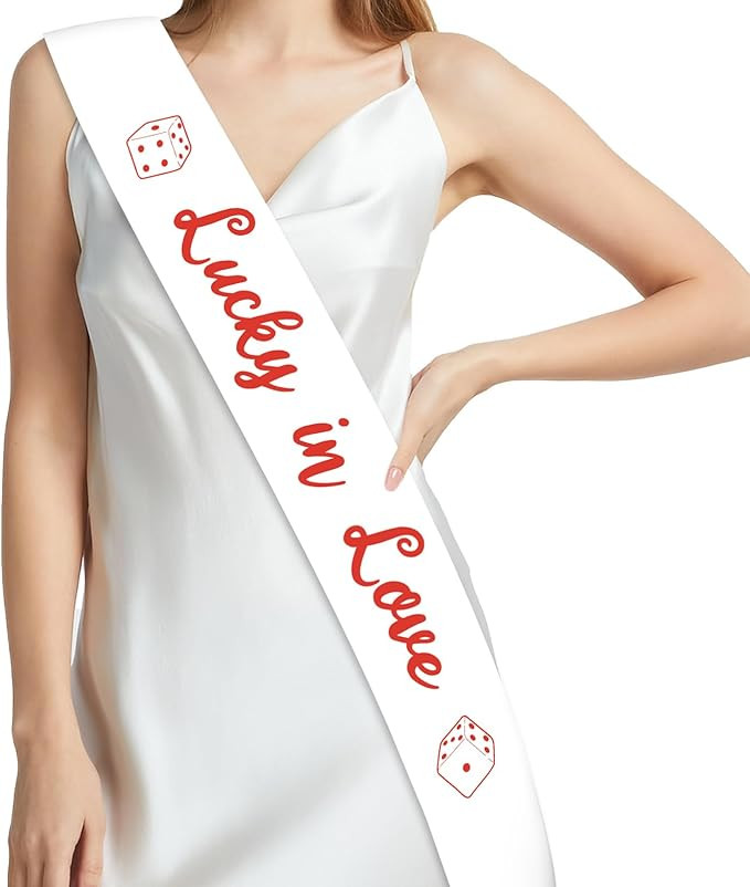 Kreatwow Vegas Bachelorette Party Decorations Lucky In Love Bachelorette Sash Casino Night Bridal... | Amazon (US)