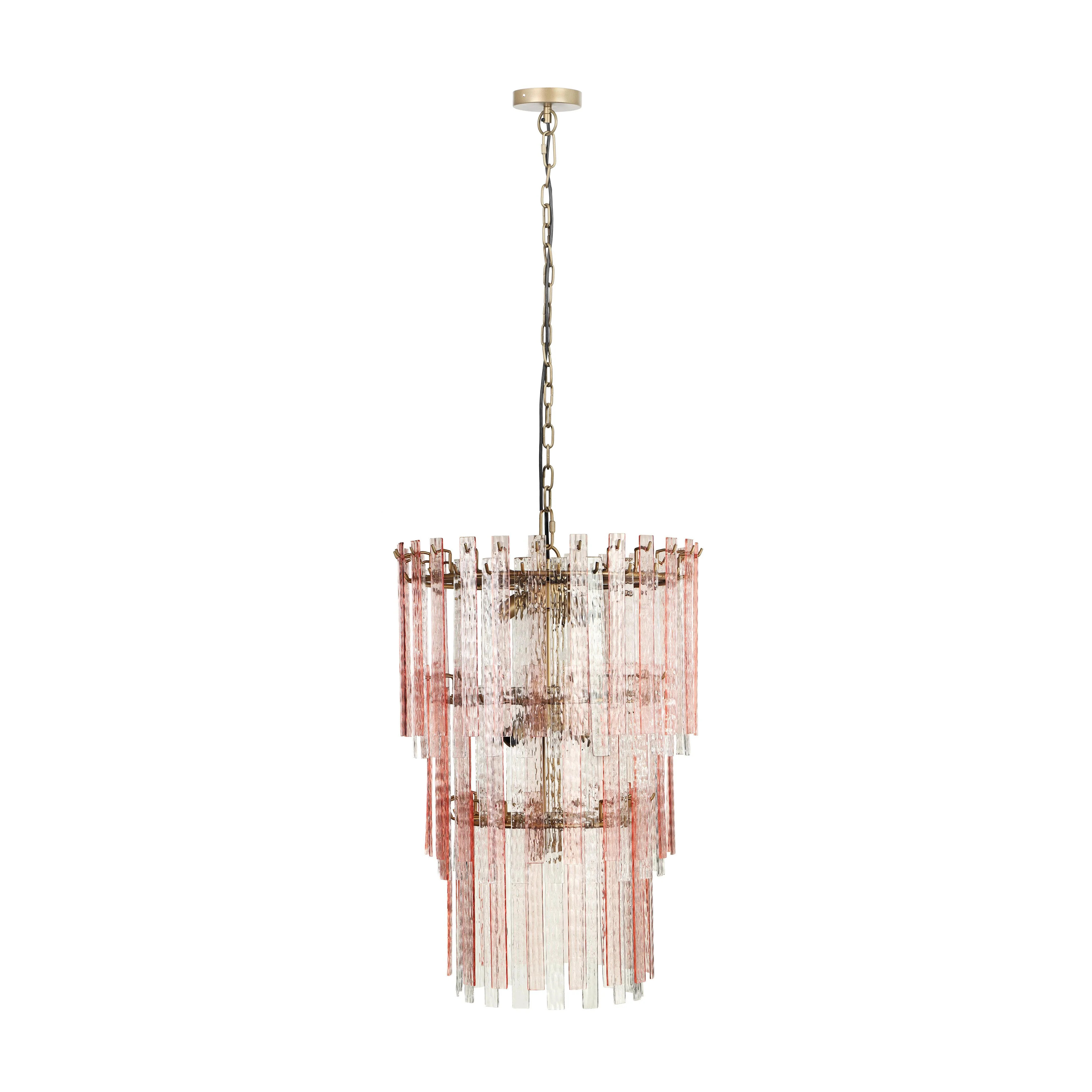 Hampshire Pink Acrylic 3-Tier Chandelier | TOV Furniture