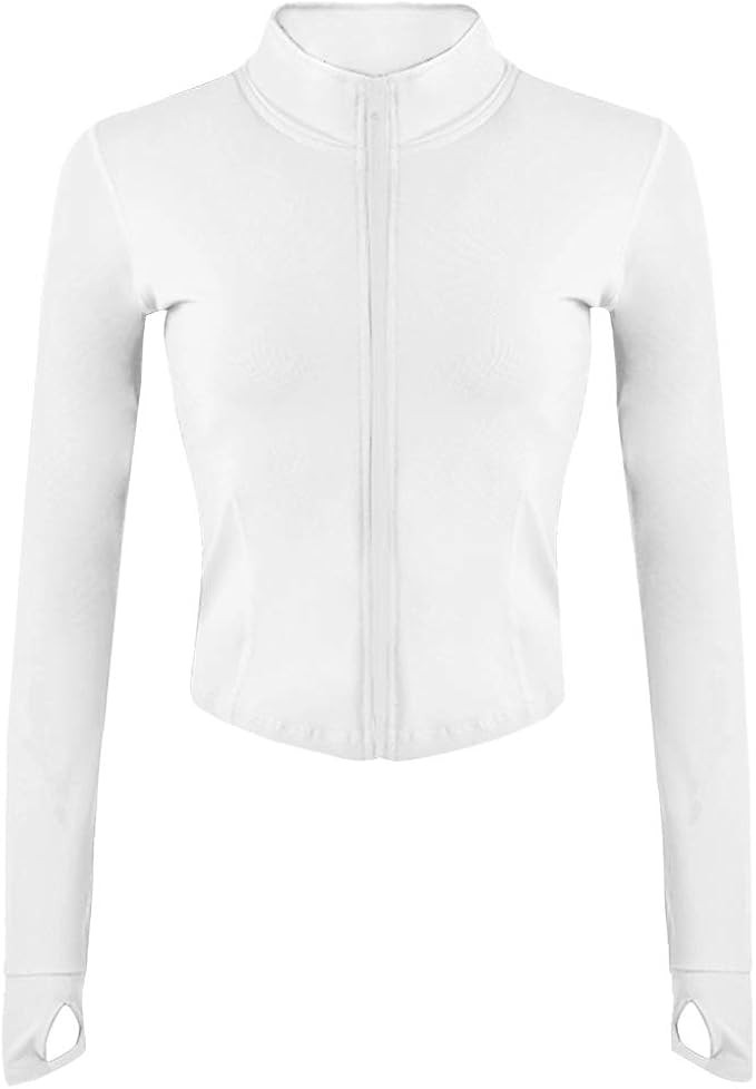 Gihuo Women's Athletic Full Zip Lightweight Workout Jacket with Thumb Holes | Amazon (US)