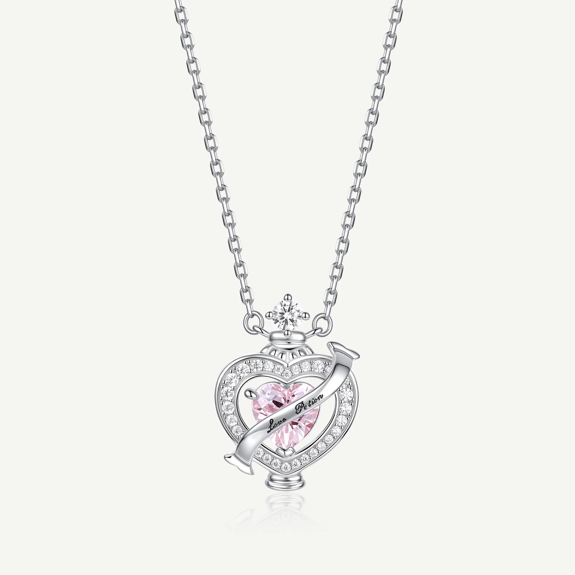 Heart Crystal Silver Necklace | Love Potion | FANCI ME