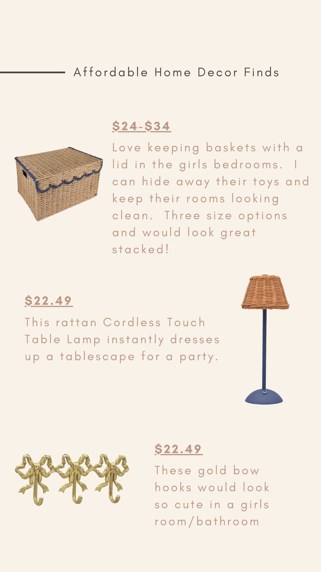 Affordable home decor finds from Kohls

Nursery decor, party, decor, bow decor, bow hooks, girls room, girls bedroom decor 

 