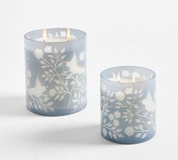 Etched Glass Candle - Framboise &amp; Tangerine | Pottery Barn (US)