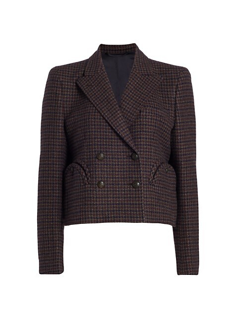 Spencer Cropped Knit Houndstooth Blazer | Saks Fifth Avenue