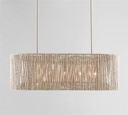 Farrington Abaca Linear Chandelier (42") | Pottery Barn (US)