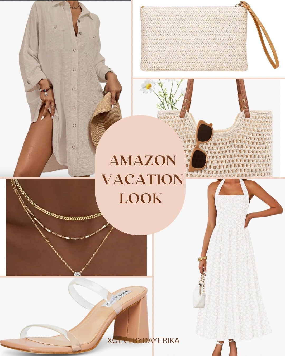 Amazon Vacation Look
Swimsuit coverup, white dress, gold plated stackable necklace, white tote bag, women flip flops 

#vacationlook #resortwear #over40style

#LTKTravel #LTKBeauty #LTKOver40