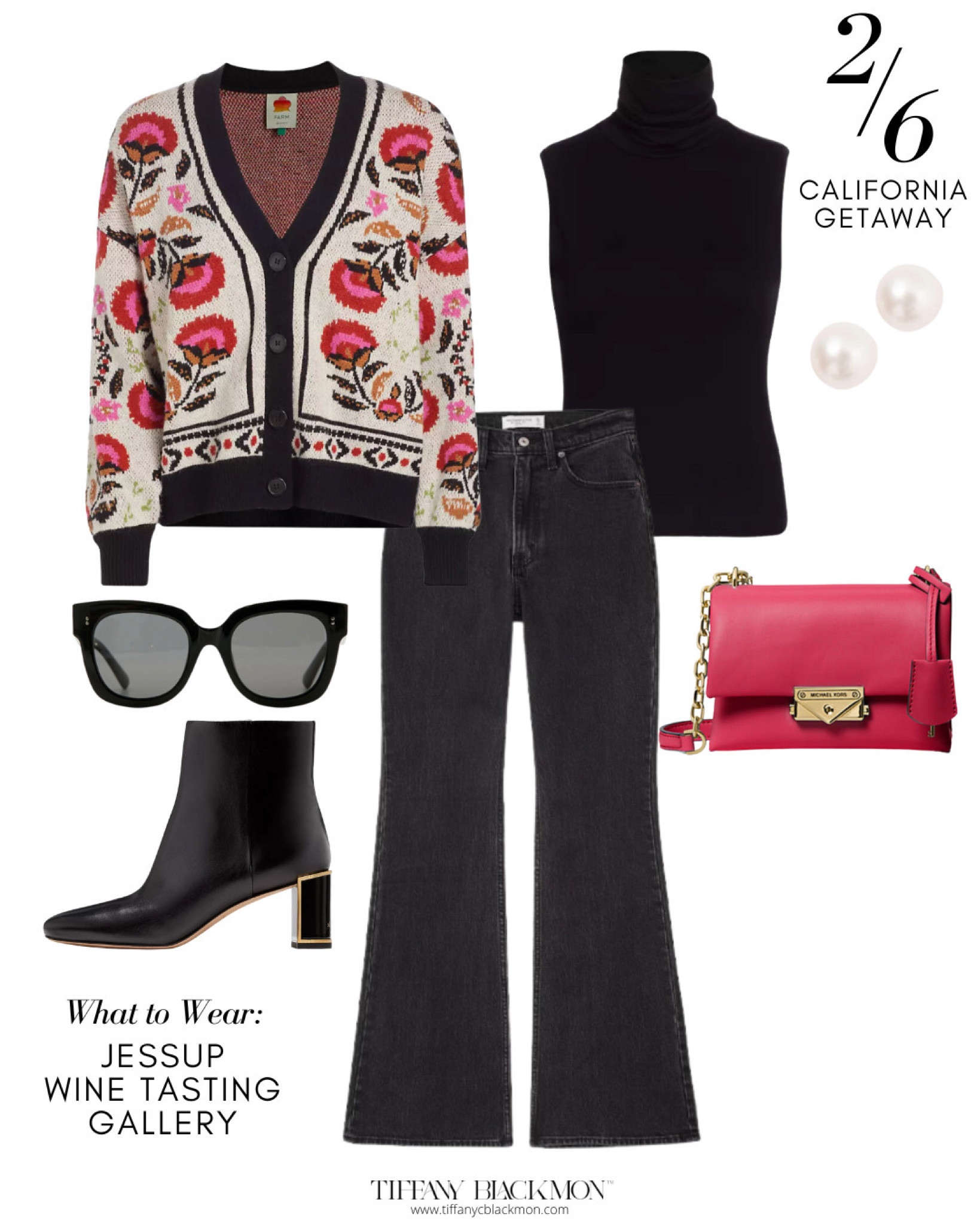 What to Wear: Jessup Wine Tasting Gallery 

Black jeans  wine purse  classy outfit  black sleeveless turtleneck  black heels  black sunglasses  pearl earrings 

#LTKtravel #LTKstyletip #LTKHoliday