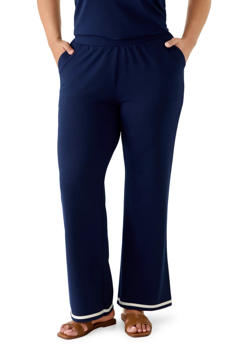 Plus Size Compact Terry Relaxed Pants | Belk