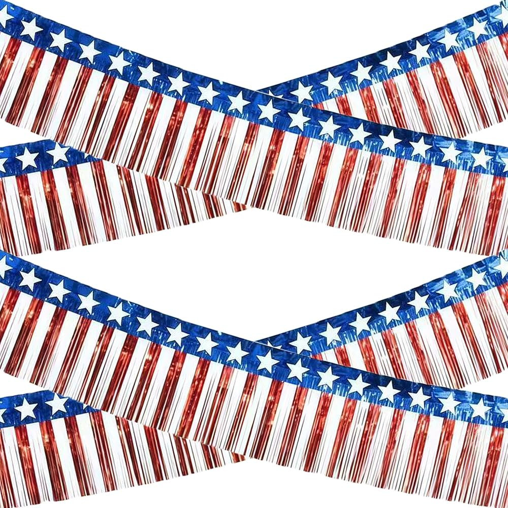 4th of July Decorations - 2 Pack Red White and Blue Streamer for 250th Anniversary America Mercha... | Amazon (US)