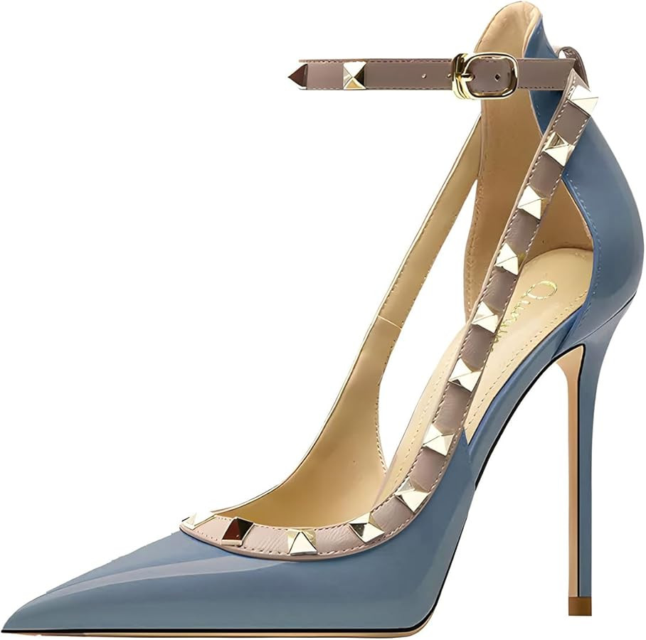 Women's Pointed-Toe Bag-Toe Strappy High-Heeled Shoes Sexy Stiletto Pumps | Amazon (US)