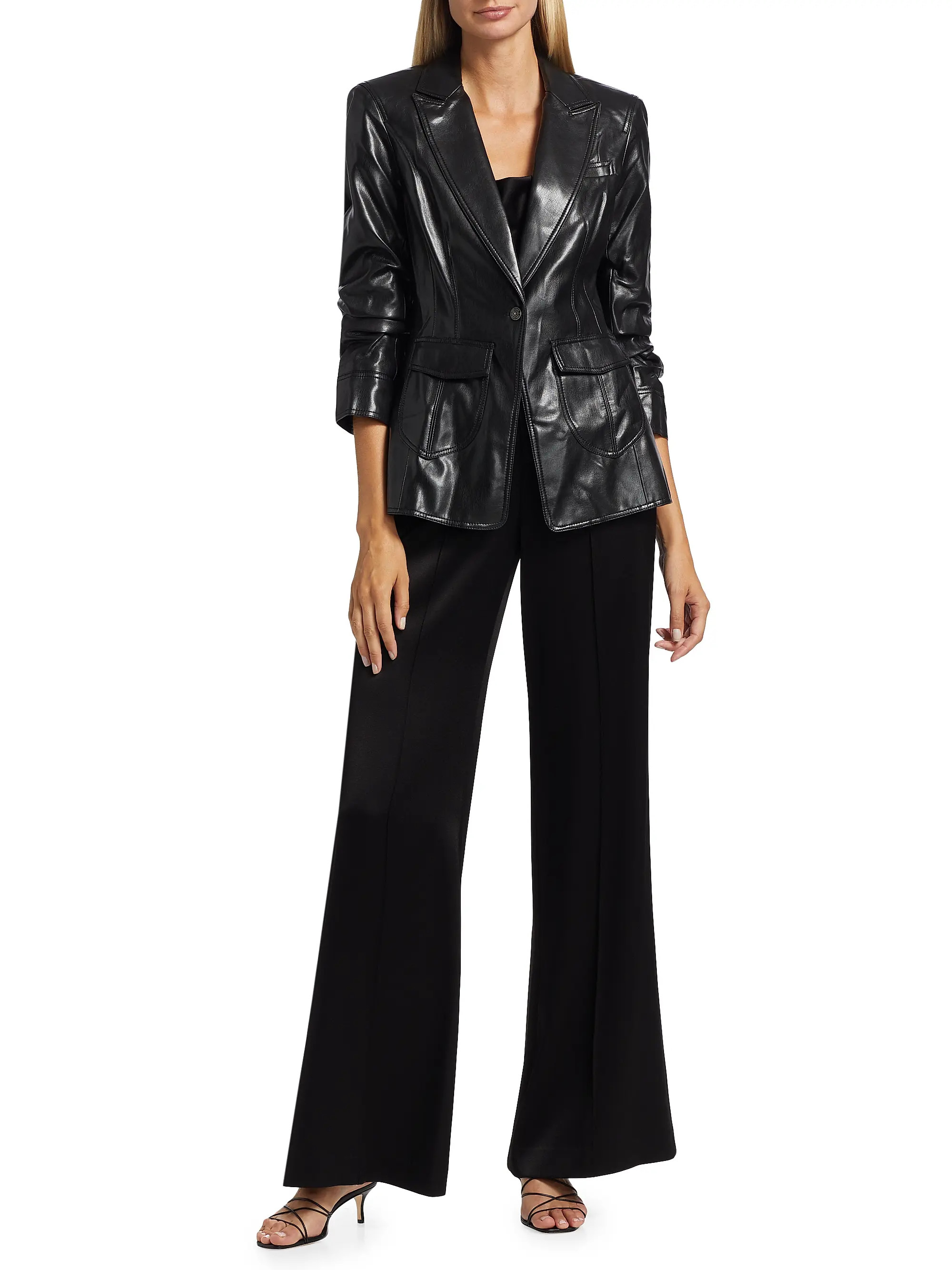 Louisa Vegan Leather Scrunched Jacket | Saks Fifth Avenue